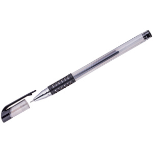Ручка гелевая OfficeSpace, 0,5мм, черная, игольчат. стерж., с рез. манжетой, GP905BK_6597