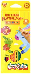 Карандаши цветные 12 цв., Каляка-Маляка ароматизированные, трехгранные, КТКМ12А