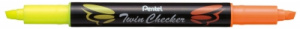 Маркер выделитель текста Pentel Twin Cheker 1-3.5 мм желт/оранжевый SLW8