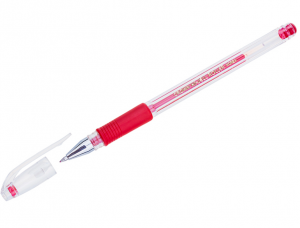 Ручка гелевая CROWN "Hi JellGrip" 0,5мм, красная, Корея, HJR-500