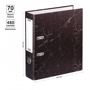 Папка с арочным механизмом OfficeSpace, 70мм, мрамор черный 251891