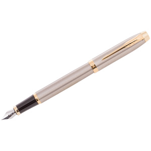 Ручка PARKER перьевая IM Brushed Metal GT, синяя,0,8мм, пода.уп.1931649