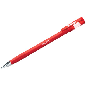 Ручка гелевая Berlingo Velvet красная, 0,5мм, прорезиненный корпус 50127