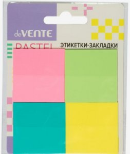 Блок-кубик , 38х38, 4цв.х20л., пластиковые полупрозрачные ,пастель, 2011337