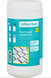 Салфетки чистящие  OfficeClean влажные для пластика туба 100шт.,/260885/