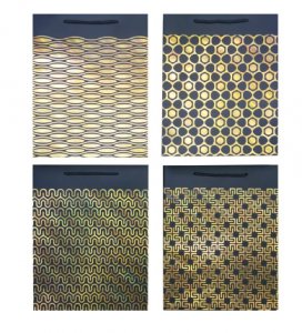 Пакет подарочный, 18х23х8 см, Black & Gold ,4 дизайна, 9041409