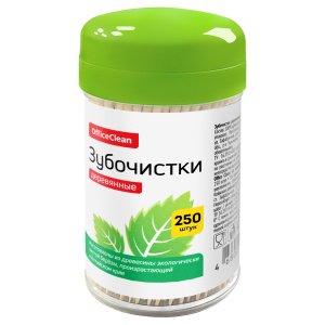Одноразовые зубочистки деревянные, OfficeClean,250шт/уп, 379768