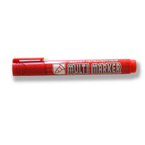 Маркер перманент CROWN Multi Marker, красный, 3мм, овальный, Корея, CPM-800