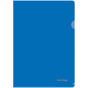 Папка уголок с 1-м отделением, А4, 180мкр, синяя непрозрачная , AGp_04402
