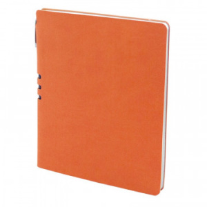 Тетрадь 96л, А4, бизнес-блокнот Attache Book,клетка ,цв.срез,кожзам оранжевый 1001817