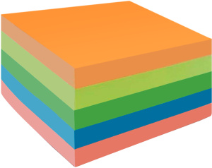 Бумага для заметок , 51х51мм, Lamark 250л, 5цв неон 0500