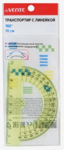 Линейка транспортир, прозр. тонир. 10 см, 5095000