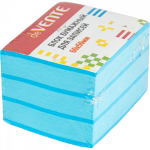 Блок для записей проклеенный, 6х5х4 см, 2 цв, цветной, deVente, 2012209