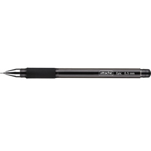Ручка гелевая ATTACHE Epic, 0,5мм, черная, игольчат. стерж., с резиновой манжетой, 389740