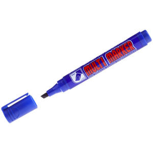 Маркер перманент CROWN Multi Marker,  СКОШЕННЫЙ синий, 1-5мм, Корея, CPM-800CH