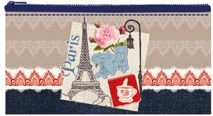 Пенал-кошелек школьный I love Paris,195*105,ткань,дизайн ,54757