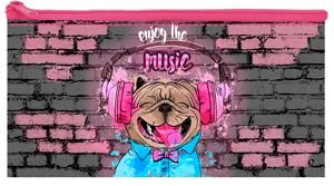 Пенал-кошелек школьный Music dog,195*105,ткань,дизайн ,58131
