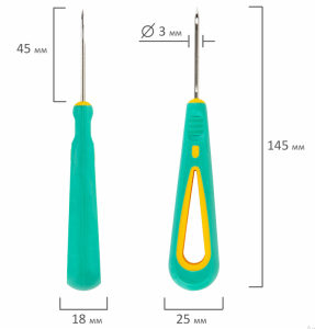 Шило канцелярское с широкой ручкой и ушком для нитки 238114