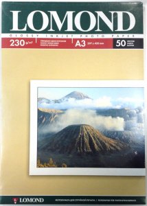 Бумага для струйн. принт. А3, 230гр, LOMOND, 50л/пач, Photo, глянц. 0102025