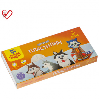 Пластилин 6 цв., Мульти-Пульти "Енот на Аляске", 90гр, со стеком, картон ДП_10232