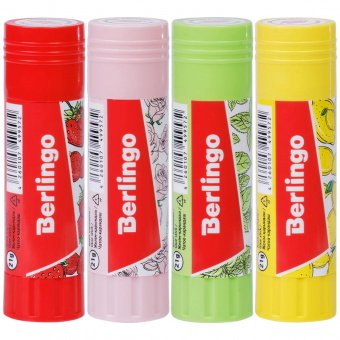 Клей-карандаш 21 г Berlingo AROMA, ароматизированный(мята,лимон,клубника,роза) 