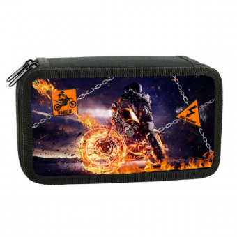 Пенал школьный Fire moto 190-110 мм,2 отд.,ламинат 59920