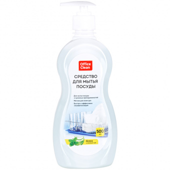 Хоз Средство для посуды OfficeClean Алоэ и зел. чай, 500 мл, с дозатором 319536