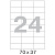 Этикетки самоклеящиеся  70x37, 24шт на листе А4, 80 г, бел., MEGA