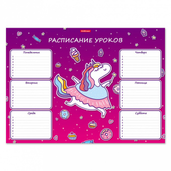 Расписание уроков А3 ErichKrause® Единорожка 53163