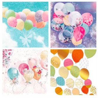 Пакет подарочный, 26х32х10 см, Balloons in the sky ,4 дизайна, 9041243