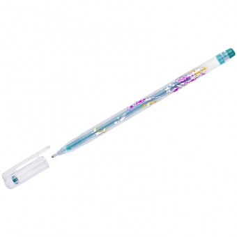 Ручка гелевая CROWN "Glitter Metal Jell" 1.0мм, зеленая с блестками Корея, MTJ-500GLS(D)