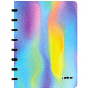 Тетрадь 80л, А5+, на кольцах, Gradient ,клетка,пластиковая обл 5704
