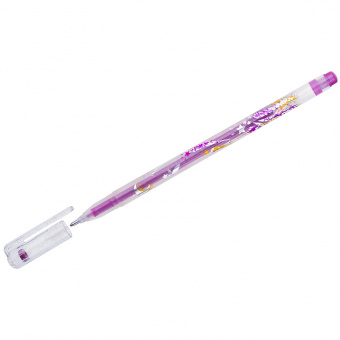 Ручка гелевая CROWN "Glitter Metal Jell" 1.0мм, розовая с блестками Корея, MTJ-500GLS(D)