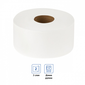 Хоз Туалетная бумага OfficeClean Premium, 2 слойн., 170м/рул, белая