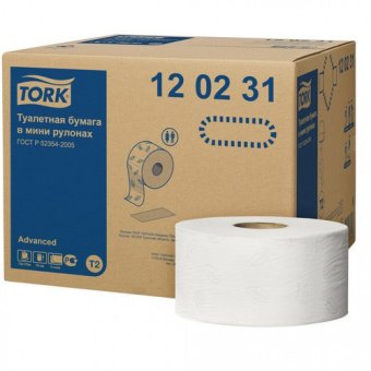 Хоз Туалетная бумага д/держ. Tork Advanced, 2-х сл, 170м, 1214л/рул., шир. 9,7см