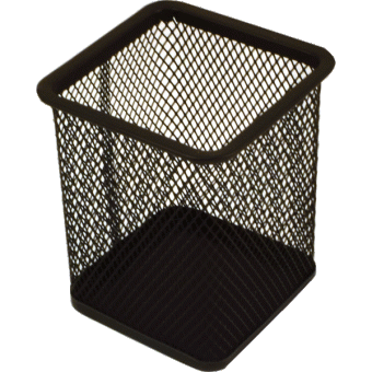 Подставка для ручек металл ,сетка, квадратн. , цвет черный 4104718