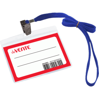 Бейдж deVENTE, 66х99мм, горизонтальный , держатель с клипом 4010901