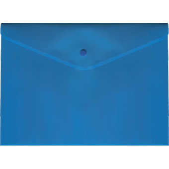 Папка конверт пласт. с кнопкой, А3,180мкм ,синий полупрозрачный ,3071927