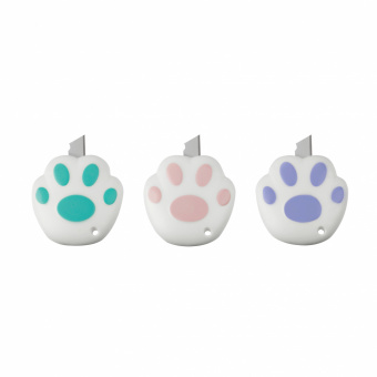 Нож канцелярский 9мм MESHU "Little Paw", блистер, европодвес, ассорти MS_64837 
