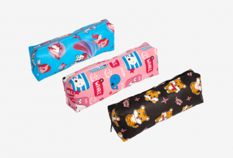 Пенал для ручек So cute  20x7x3,5 см, прямоугольный, на молнии, иск. кожа с рисунком 7020307