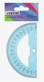 Линейка транспортир, прозр. синий. 12 см, 5095306