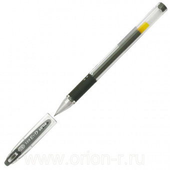 Ручка гелевая PILOT черная 0,38мм грип, BL-G3-38, Япония