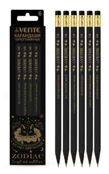 Карандаши чернограф. Zodiac, набор 6шт., НВ заточен.,5030314