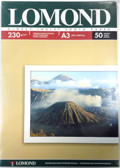 Бумага для струйн. принт. А3, 230гр, LOMOND, 50л/пач, Photo, глянц. 0102025
