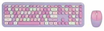 Набор беспроводной SMARTBUY клавиатура, мышь 2 кнопки+1 колесо, фиолетовый SBC-666395AG-V