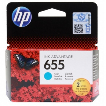 Картридж струйный HP CZ110AE (655) (Cyan) для DeskJet Ink Advantage 4625/4615/5525 / Оригинал