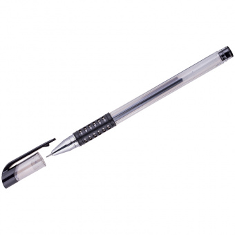 Ручка гелевая OfficeSpace, 0,5мм, черная, игольчат. стерж., грип, GP905BK_6597