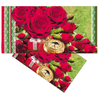 Подарочный конверт для денег ,Красные розы, лакированный,39967