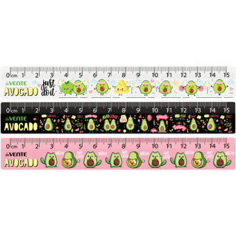 Линейка пластиковая 16 см Avocado 5091102