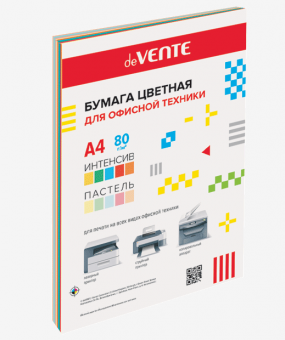 Бумага  Цветная А4, mix, 10цв deVENTE, 80 гр, 20л, 2072256